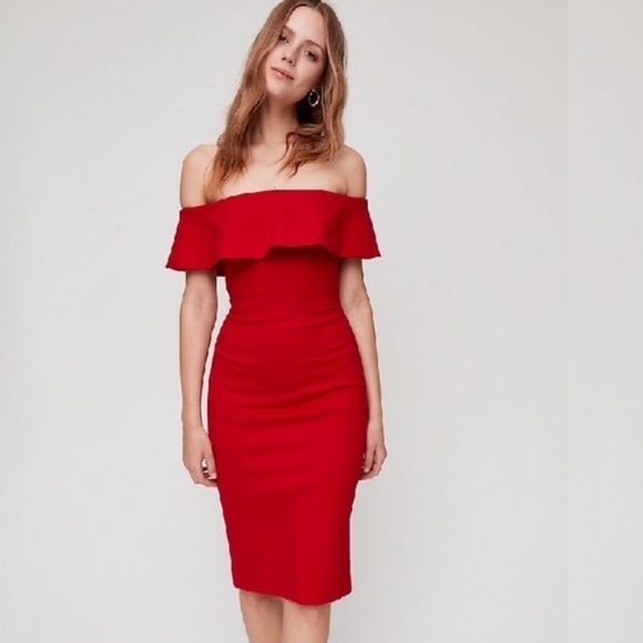 Aritzia Babaton Ruslan Dress in Red Size 0 - Picture 1 of 11